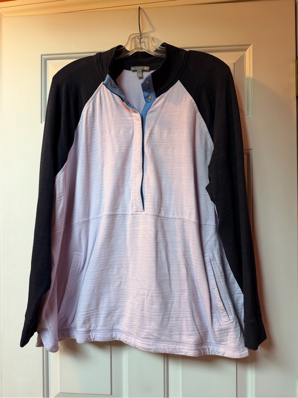 Talbots Lavender Pullover with Black Neckline
